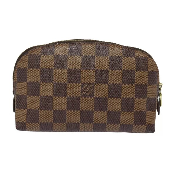 authenticity guaranteed LOUIS VUITTON Damier Ebene Pochette Cosmetic PM Pouch - Picture 2 of 12
